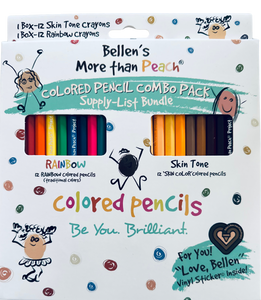 More than Peach® Colored Pencils (Mega Box)-  Rainbow (Traditional) & 'Skin-tone' Supply List Bundle