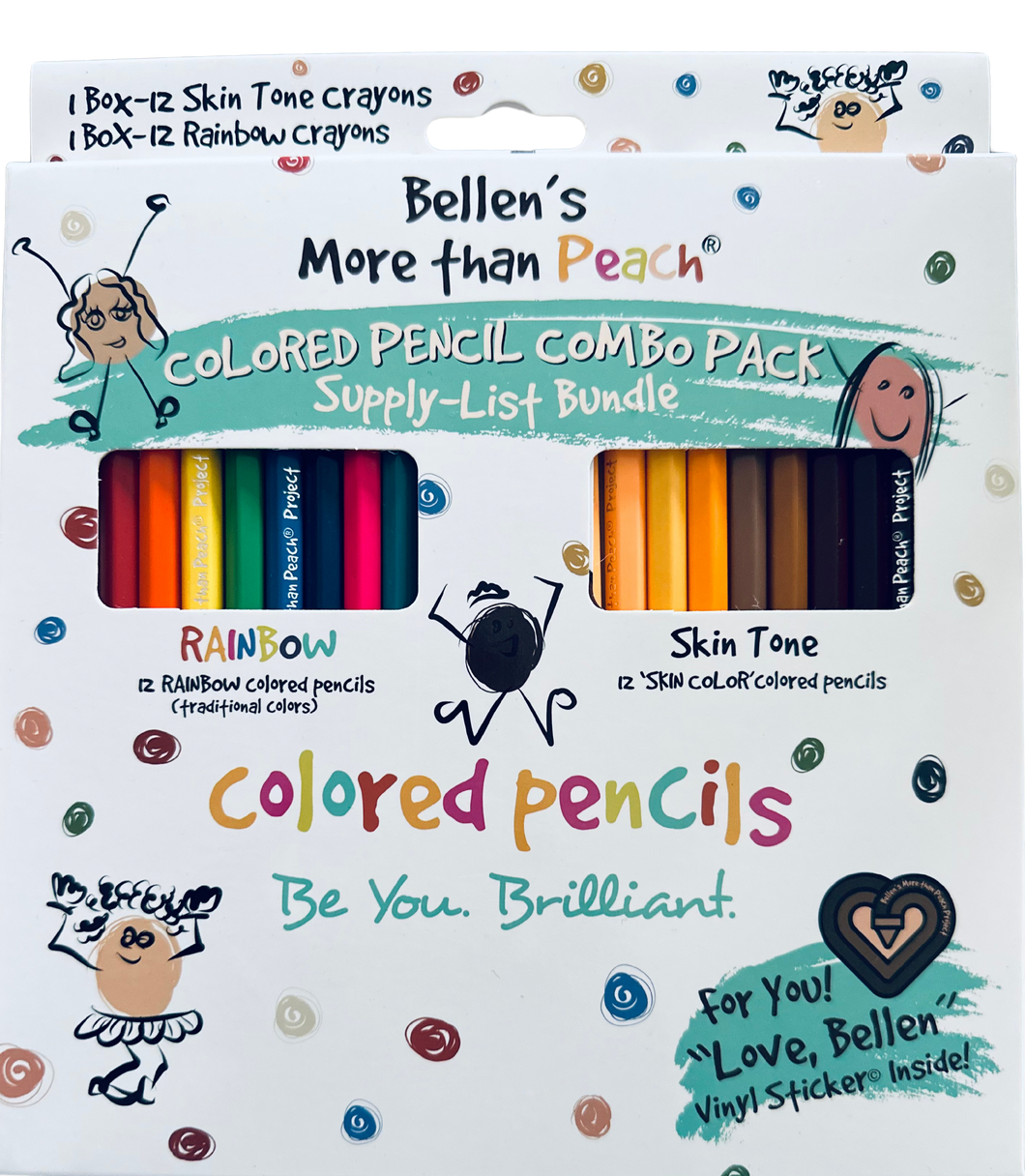 More than Peach® Colored Pencils (Mega Box)-  Rainbow (Traditional) & 'Skin-tone' Supply List Bundle