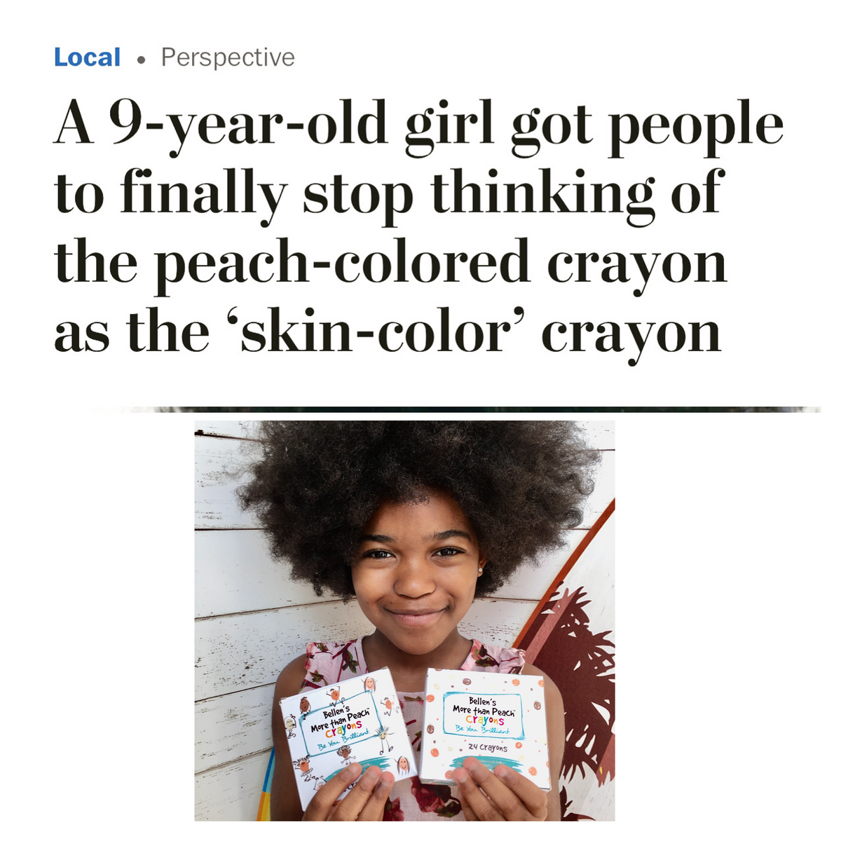 More Than Peach': Virginia Girl Makes Art Kits With 'Skin-Colored' Crayon  Options – NBC4 Washington